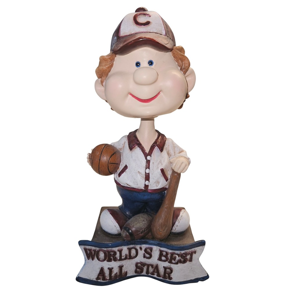 Vintage World's Best All Star Sports Bobblehead Baseball Basketball Football 7"
